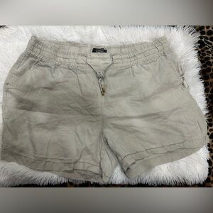 Women's Tan Flat Front Shorts